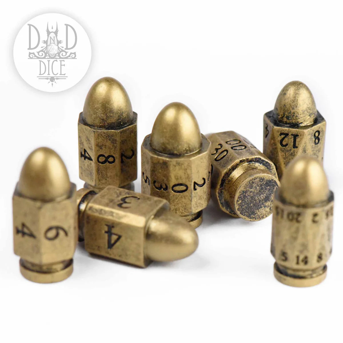Top Brass Bullet Dice *