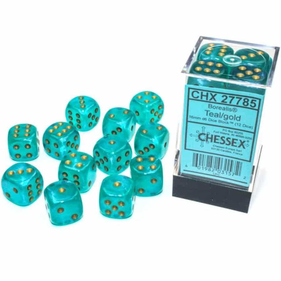 16MM 12CT D6 BLOCK: BOREALIS LUMINARY TEAL W/GOLD