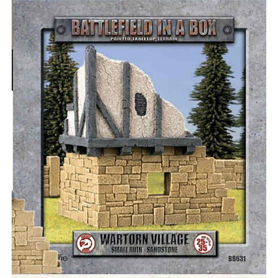 BATTLEFIELD IN A BOX: WARTORN VILLAGE: SANDSTONE SMALL RUIN