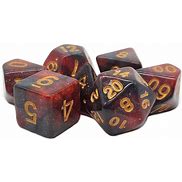 Old School Dice: Galaxy - Red & Black ****