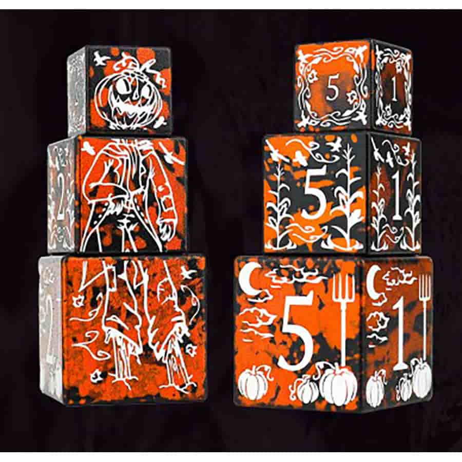 3CT D6 METAL DICE SET: SCARECROW HALLOWEEN STACKABLES