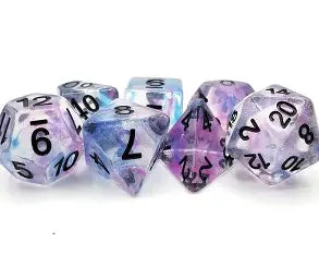 Old School Dice: Luminous - Silver Stream ****