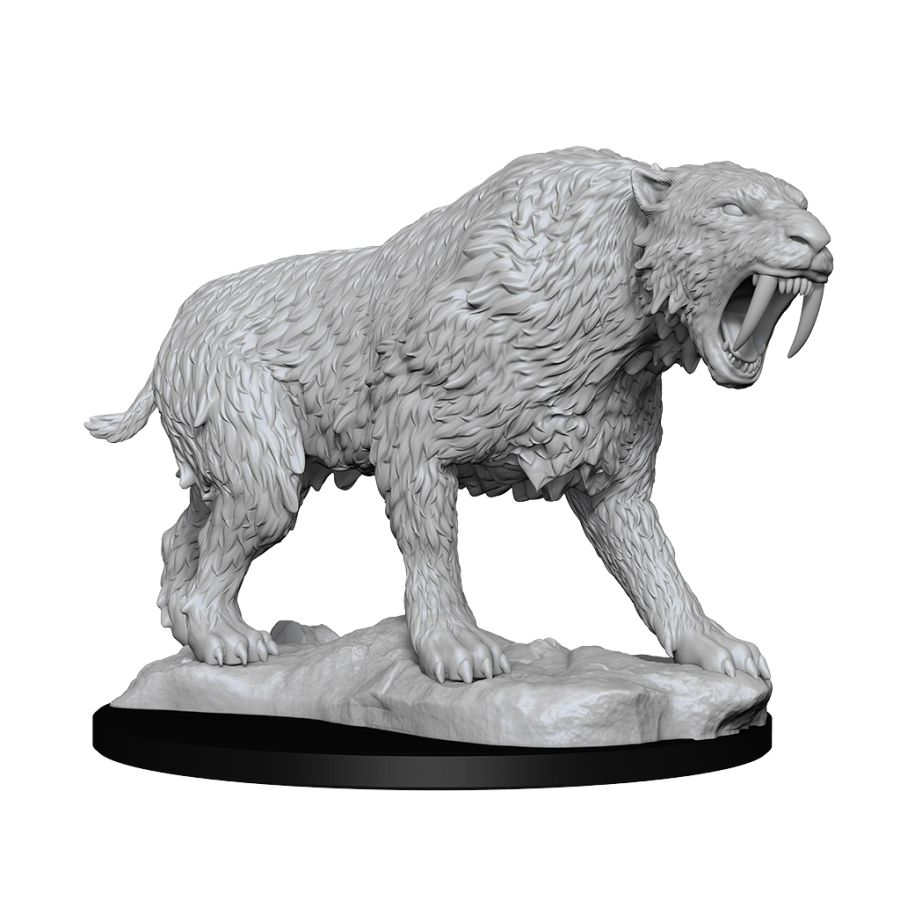 WIZKIDS DEEPCUTS UNPAINTED MINIATURES: W14 SABER-TOOTHED TIGER