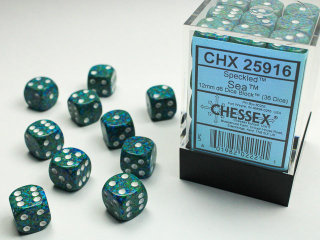 Speckled Sea 12mm d6 Dice Block (36 dice)