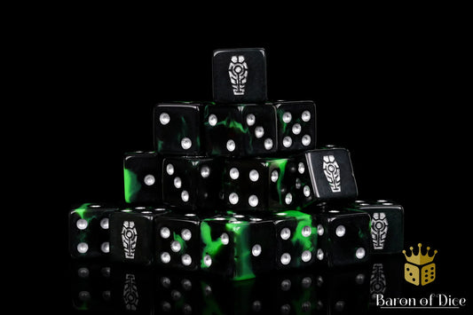 Day of the Dead Dice - Silver Coffin w/Square Corner x25