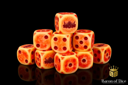 Bone Crown Dice w/Round Corner x25