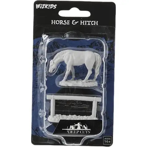 WizKids Deep Cuts Unpainted Miniatures: W10 Horse & Hitch