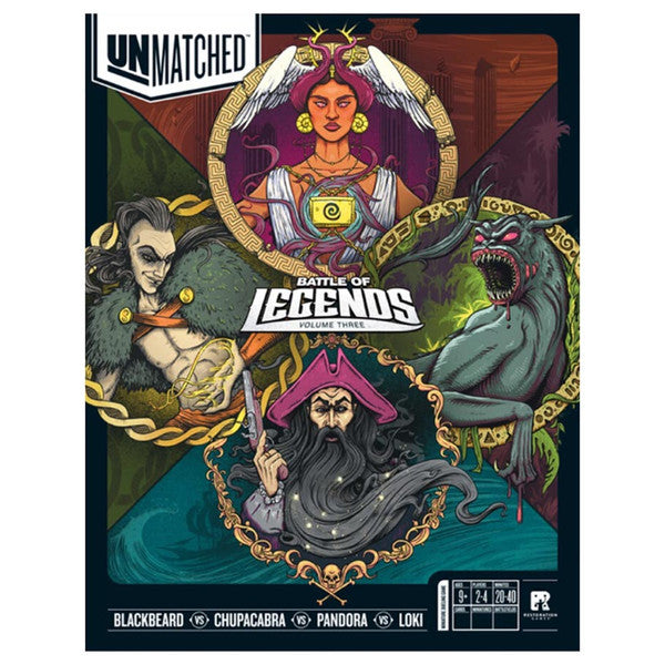 Unmatched: Battle of Legends Vol. 3 - Blackbeard, Chupacabra, Pandora, and Loki