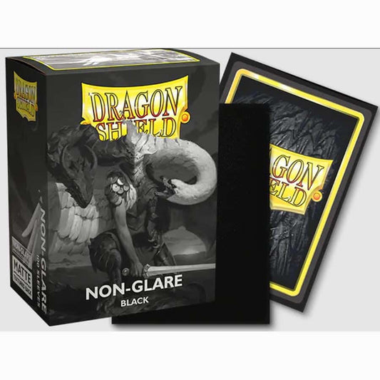 DRAGON SHIELD SLEEVES: MATTE NON-GLARE BLACK V2 (BOX OF 100)