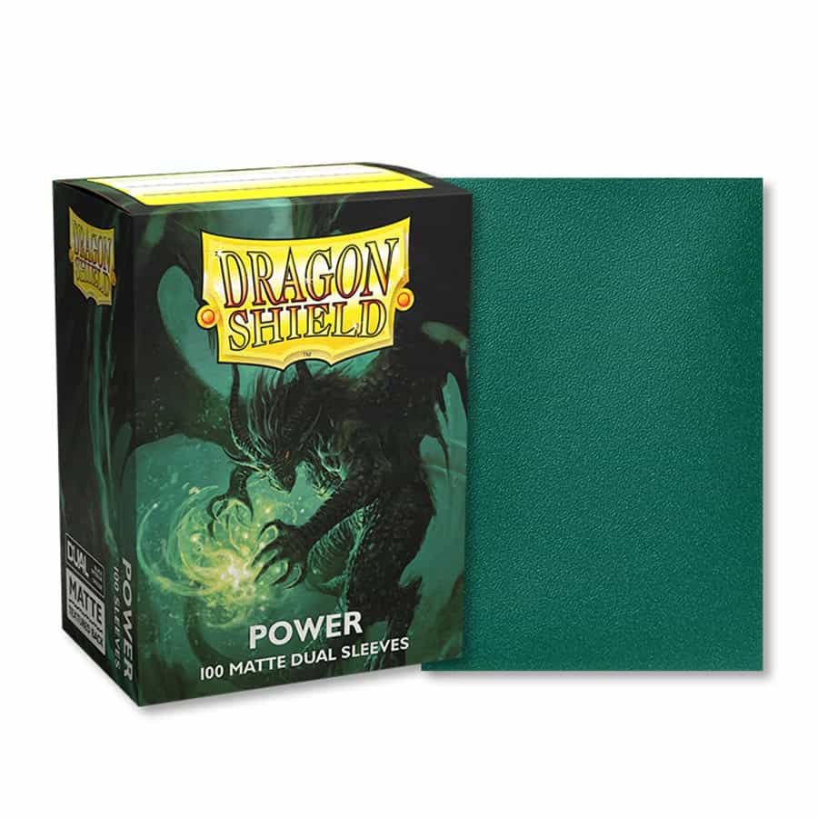 DRAGON SHIELD: DUAL MATTE: METALLIC GREEN-POWER (100CT)