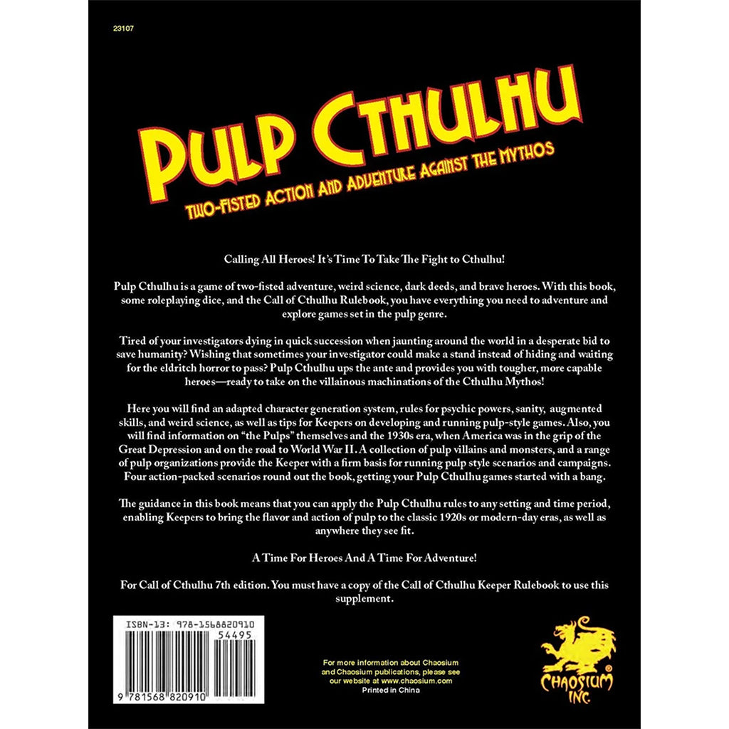 Call Of Cthulhu: Pulp Cthulhu Core Rulebook