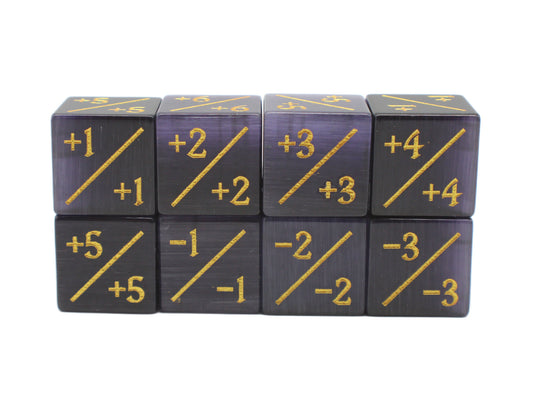 Old School Dice: Gemstone +/- Counter Dice - Cat's Eye Purple ****