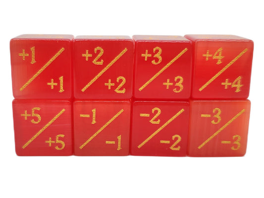 Old School Dice: Gemstone +/- Counter Dice - Cat's Eye Red ****