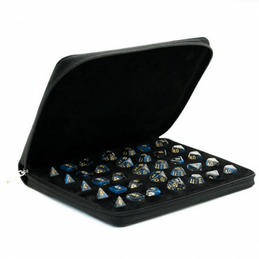 Black Leatherette Folio Dice Case