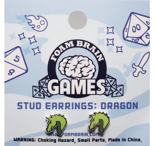 Foam Brain Stud Earrings: Dragon