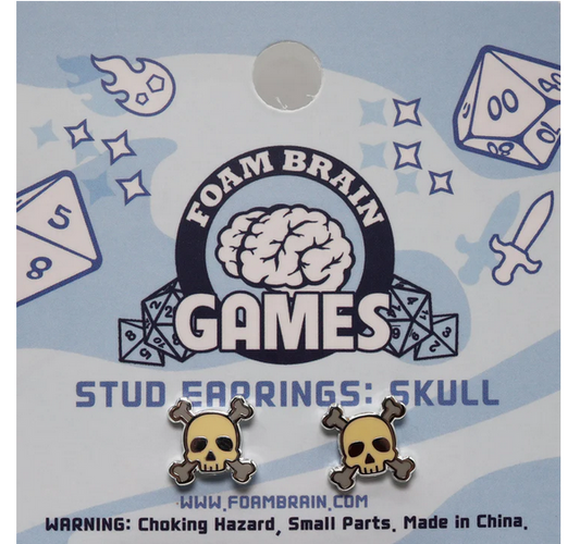 Foam Brain Stud Earrings: Skull