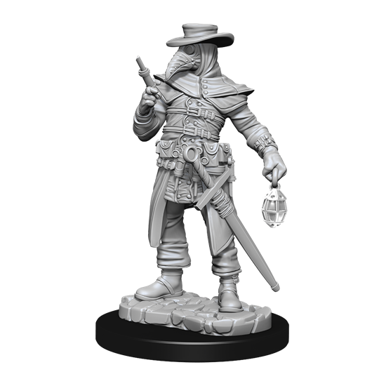 WIZKIDS DEEP CUTS UNPAINTED MINIATURES: W15 PLAGUE DOCTOR AND CULTIST