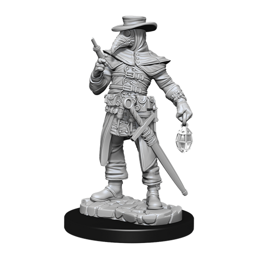 WIZKIDS DEEP CUTS UNPAINTED MINIATURES: W15 PLAGUE DOCTOR AND CULTIST