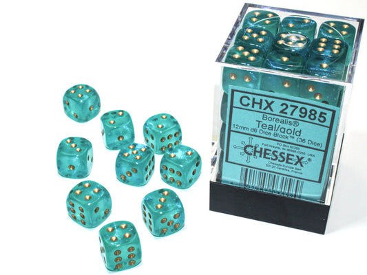 BOREALIS 36D6 TEAL/GOLD 12MM LUMINARY