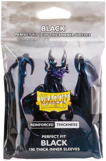 DRAGON SHIELD SLEEVES PERFECT FIT THICK INNER BLACK 100CT ****