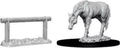 WizKids Deep Cuts Unpainted Miniatures: W10 Horse & Hitch