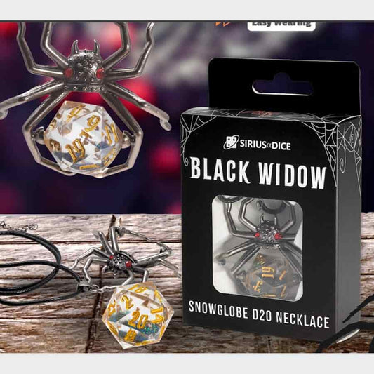 SIRIUS DICE: D20 NECKLACE: BLACK WIDOW