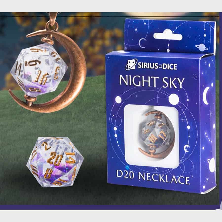 SIRIUS DICE: D20 NECKLACE: NIGHT SKY