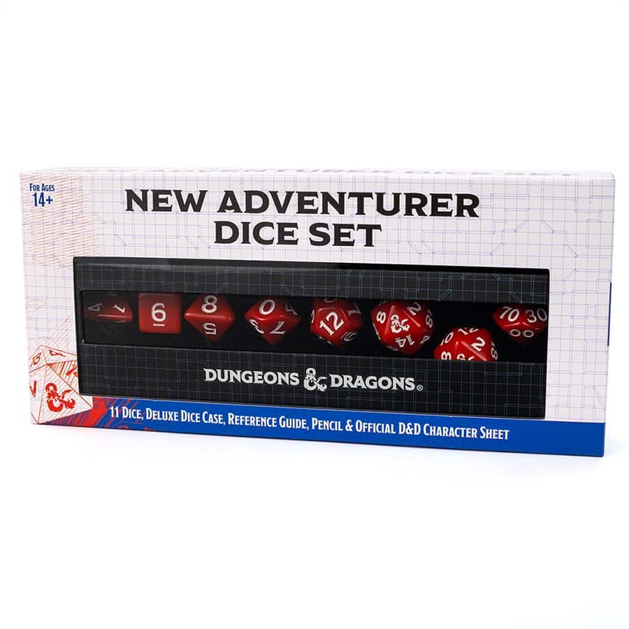 11-Die Set D&D New Adventurer Set- Red