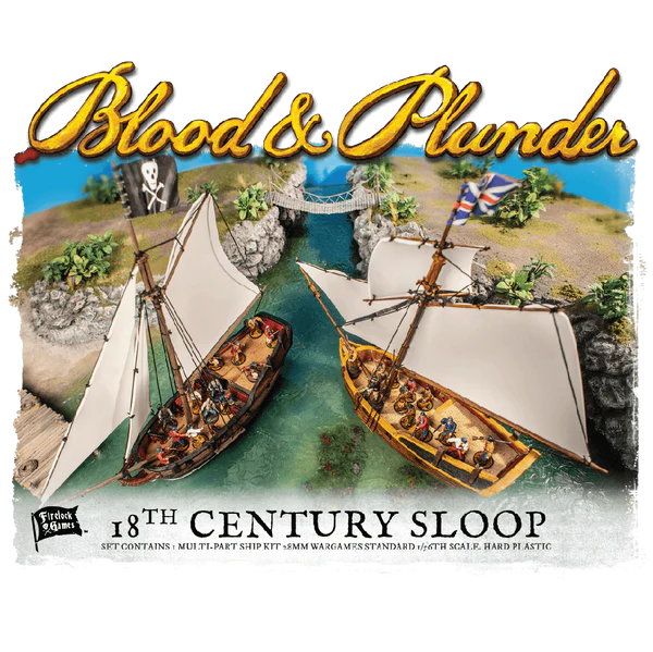 Hard Plastic Bermuda 18th Century Sloop Ship Kit Blood & Plunder