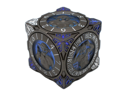 Old School Dice: 7 in 1 Dice Spinner: Dice Goblin - Matte Black w/ Blue ****