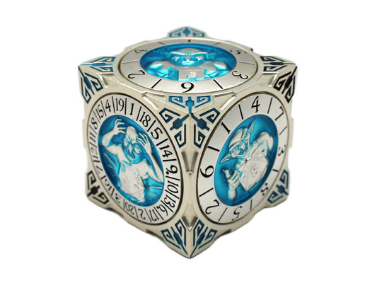 Old School Dice: 7 in 1 Dice Spinner: Dice Goblin - Silver w/ Teal ****