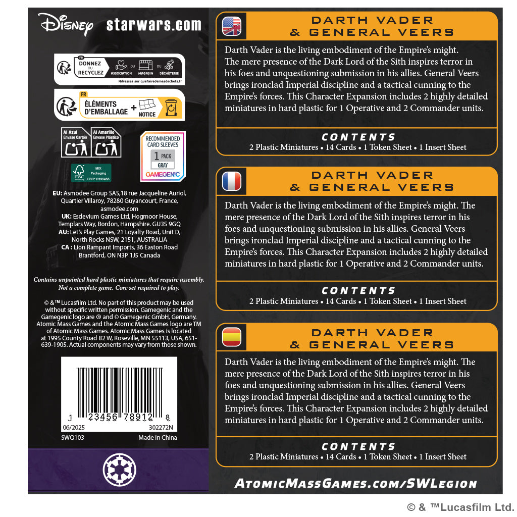 Star Wars: Legion - Darth Vader & General Veers Character Expansion