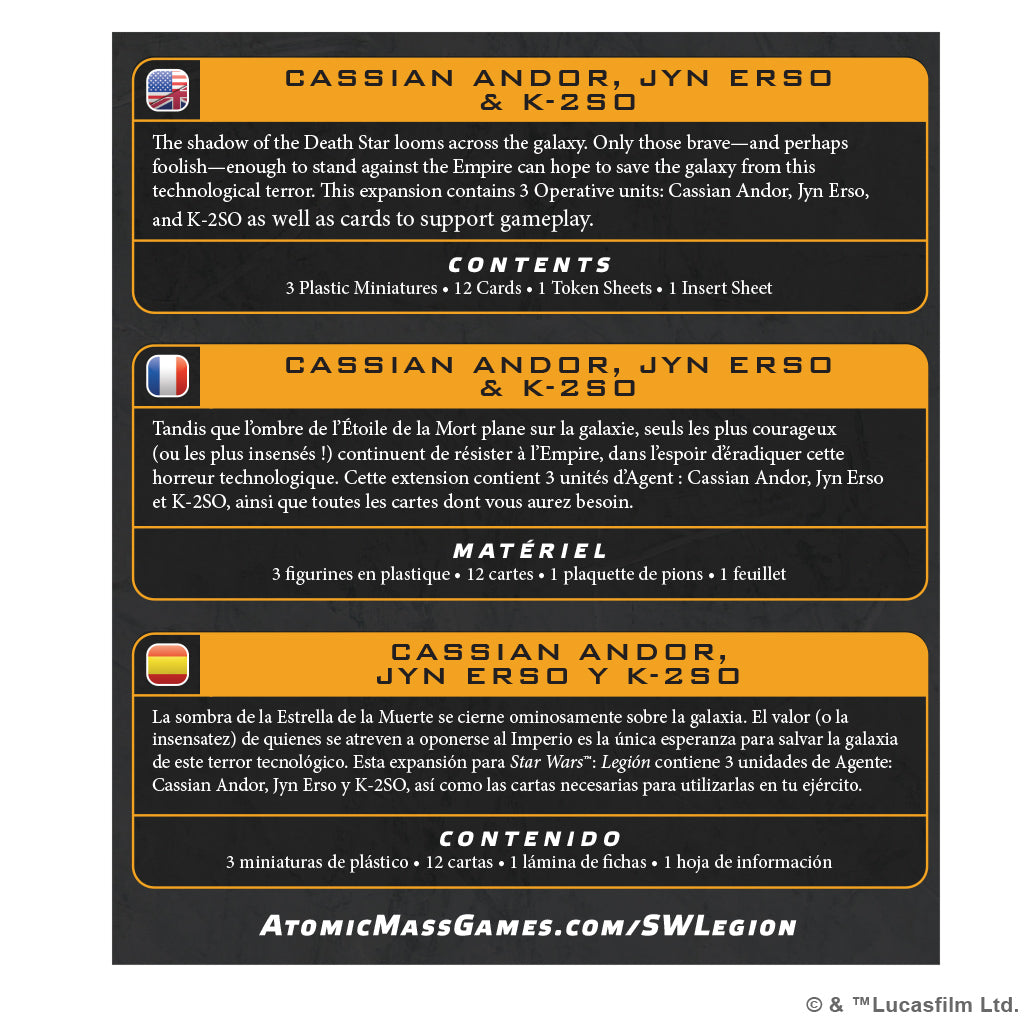 Star Wars: Legion – Cassian Andor, Jyn Erso & K-2SO ****