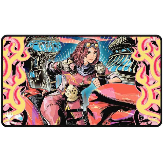 ULTRA PRO: MAGIC THE GATHERING: AETHERDRIFT: BLACK STITCHED PLAYMAT VARIANT ART PW: CHANDRA SPARK HUNTER