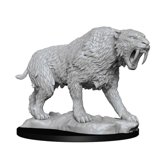 WIZKIDS DEEPCUTS UNPAINTED MINIATURES: W14 SABER-TOOTHED TIGER